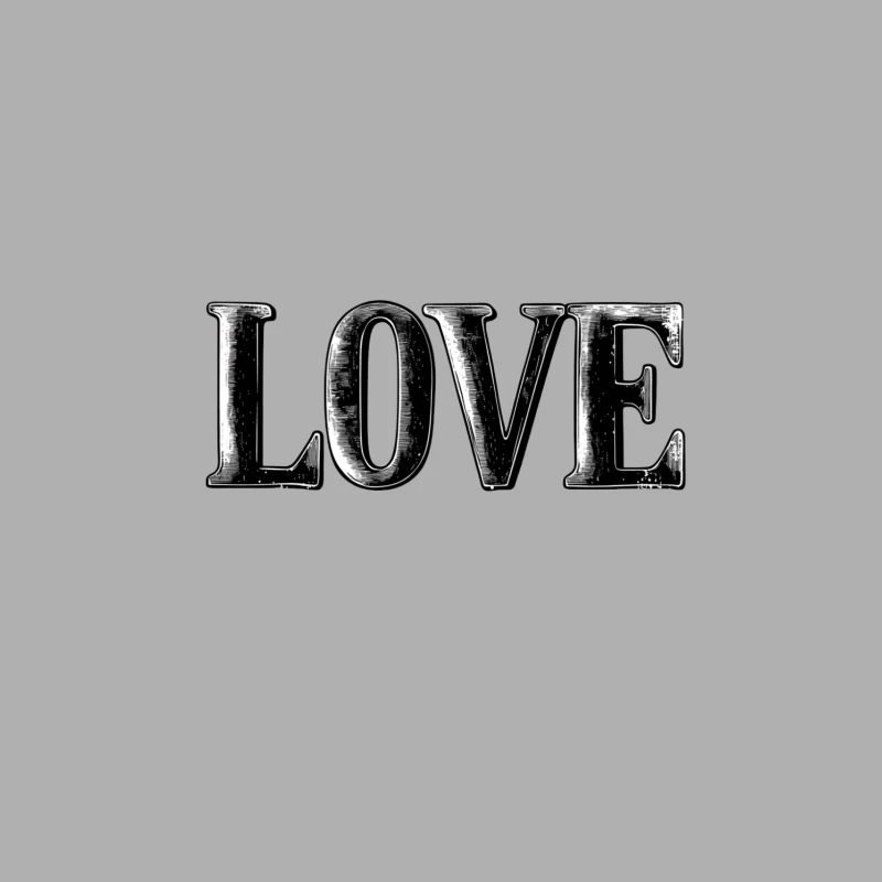 Vintage Black and White Love Typography Design Male Tank Top