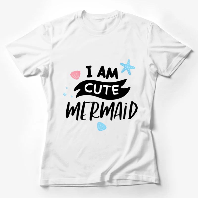 Illustration mignonne de sirène avec étoiles de mer Femme T-Shirt