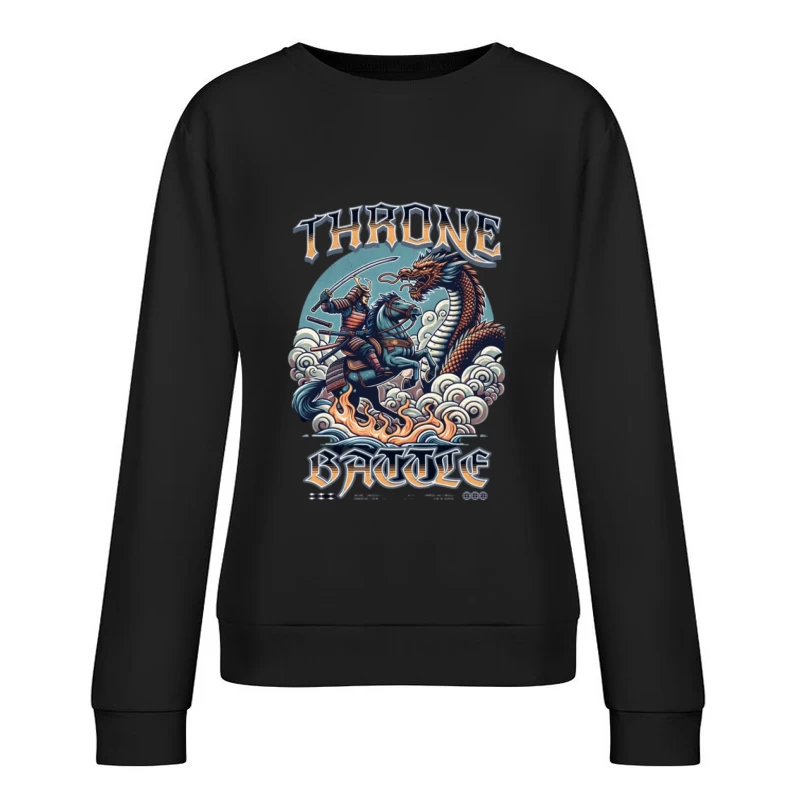 Samurai auf Pferd gegen Drachen im Kampf Damen Pullover Sweatshirt