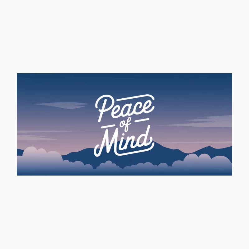 Tranquil Mountain Sunset with Inspirational Peace of Mind Typography Coffee Mug