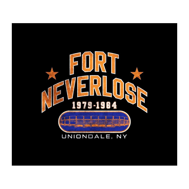 Fort Neverlose: Vintage Logo of Uniondale NY Sports Arena 1979-1984 Tapestry