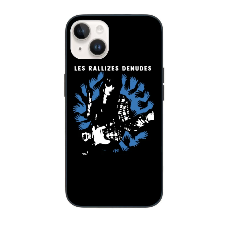 Abstract Blue Hands Map Artwork by Les Rallizes Denudes iPhone Case