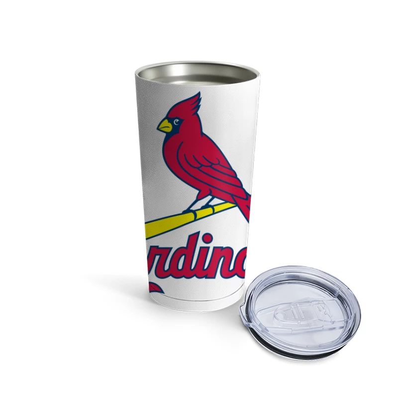 St. Louis Cardinals MLB Team Logo with Red Cardinal Mascot Travel Mug