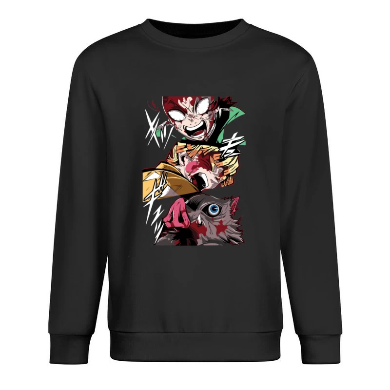 Kämpferische Anime-Charaktere Herren Pullover Sweatshirt