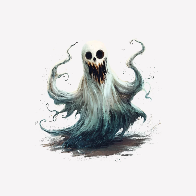 Ethereal Ghost Monster with Haunting Expression Male T-Shirt