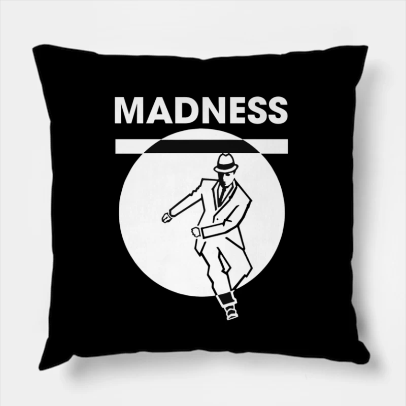 Ska Dance Madness Silhouette Logo Throw Pillow