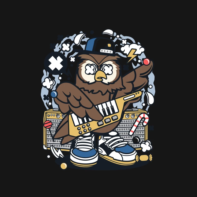 Hibou Musicien Urbain Femme Manches Longues T-Shirt