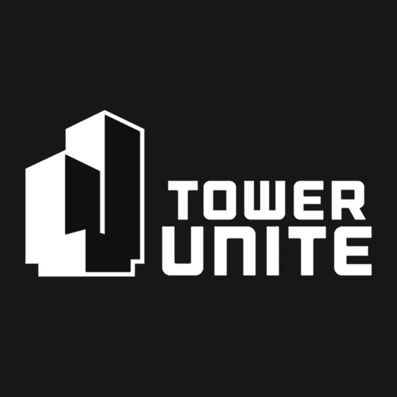 Minimalist Tower Unite Logo Design in Black and White Male Pullover Hoodie