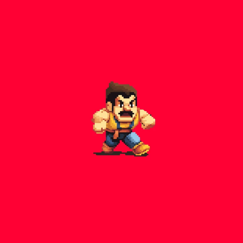 Retro Fighting Game Character in Pixel Art Style iPhone Case