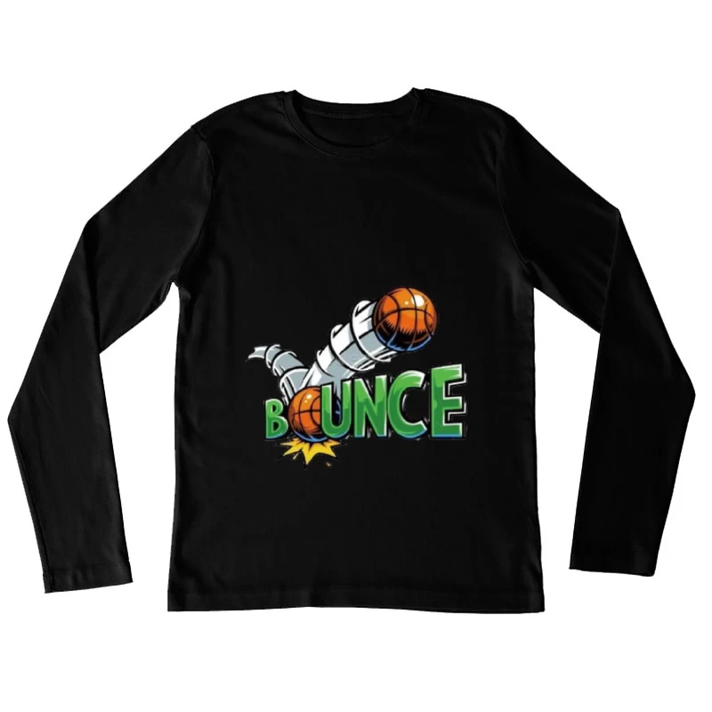 Basketball Bounce Design Damen Langarm T-Shirt