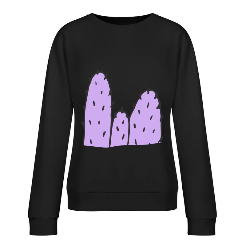 Illustration de cactus abstrait violet Femme Sweat-shirt à enfiler