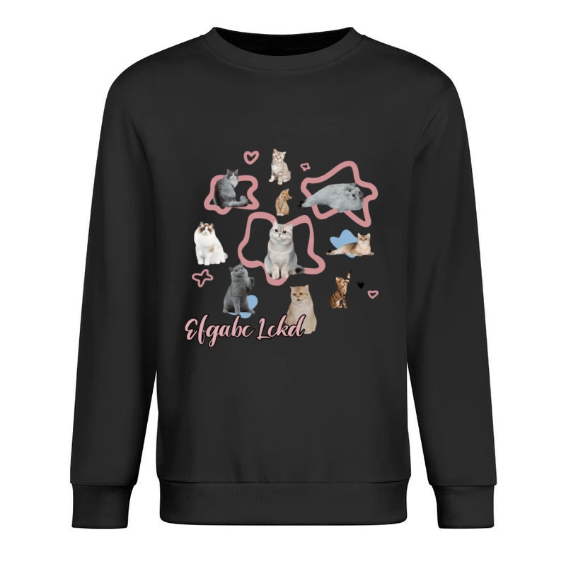 Niedliche Katzen Illustration Herren Pullover Sweatshirt