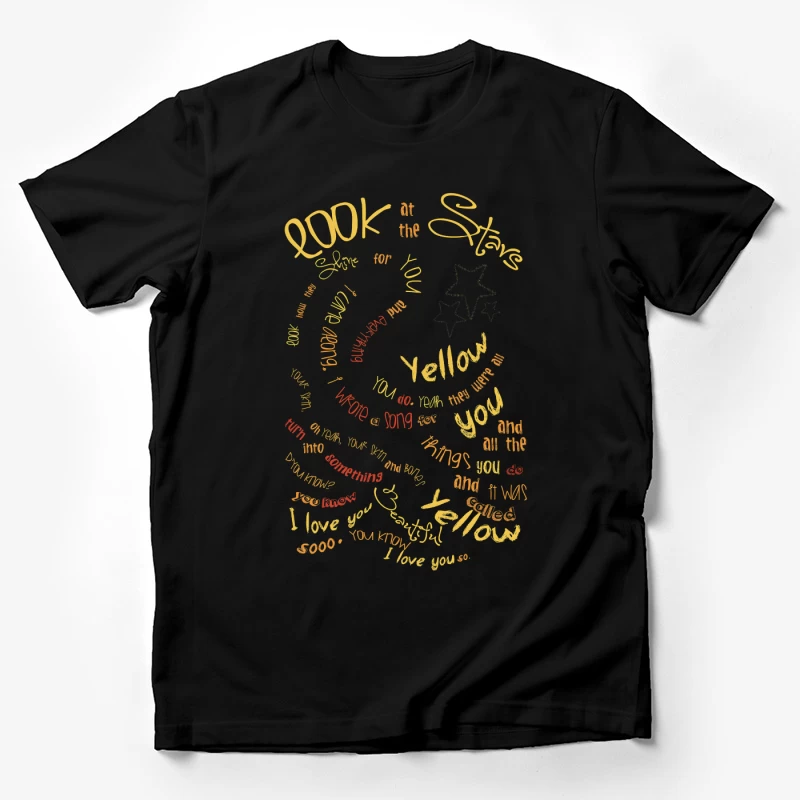 Coldplay Yellow Lyrics Male T-Shirt