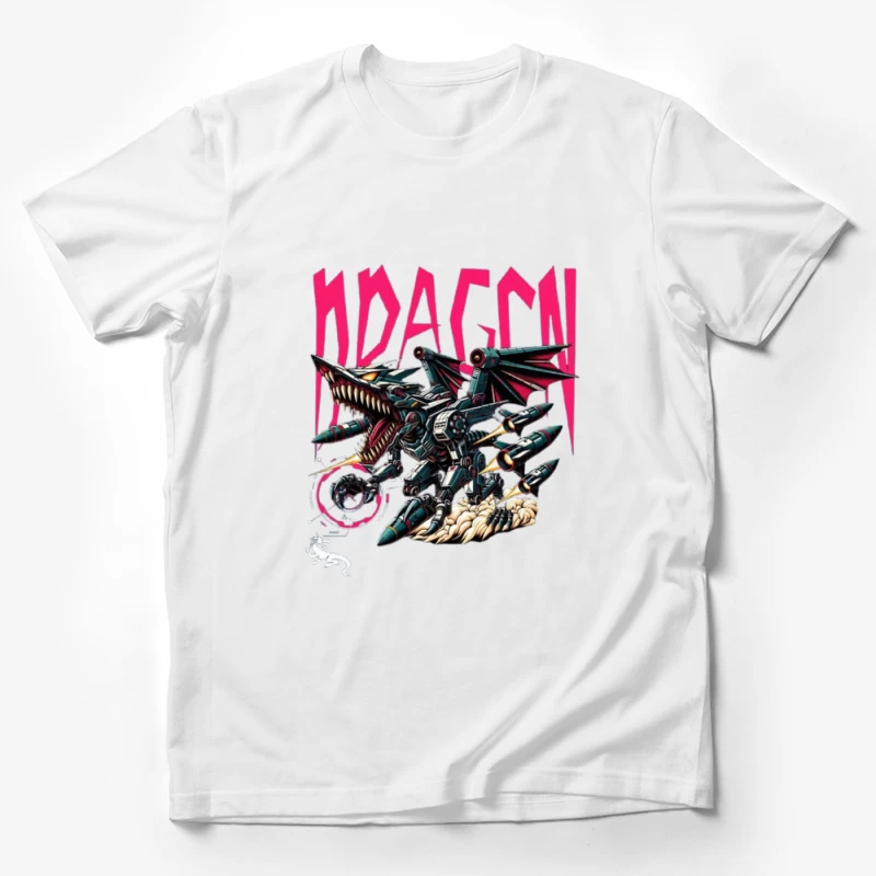 Mechanical Dragon Robot in Graffiti Art Style Male T-Shirt