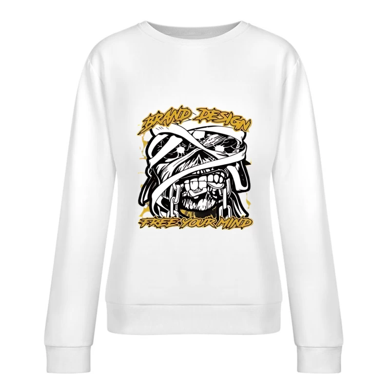 Conception de crâne créatif : Libérez votre esprit Femme Sweat-shirt à enfiler