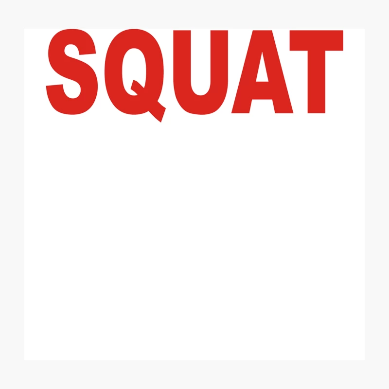 Bold Red Squat Typography: Minimalist Fitness Motivation Throw Pillow