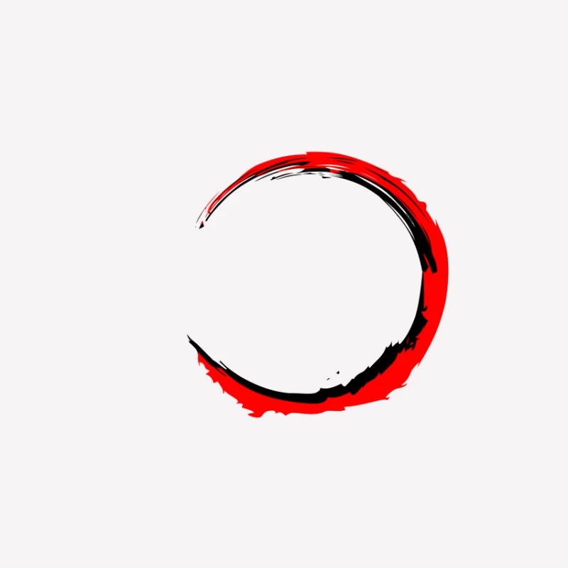 Cercle de pinceau noir et rouge Femme T-Shirt