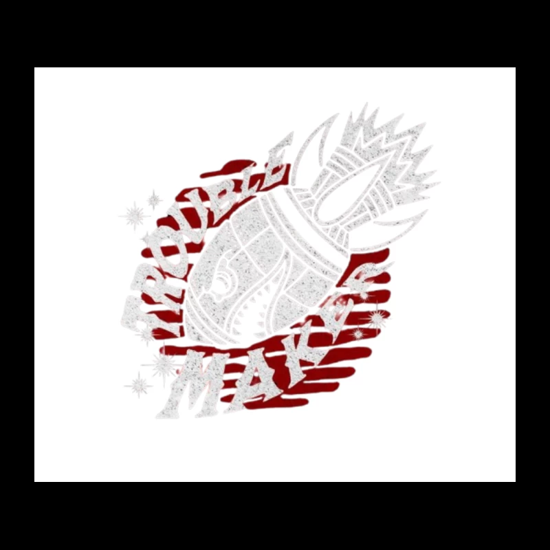 Fairy Tail Anime Guild Symbol in Red and White Tapestry