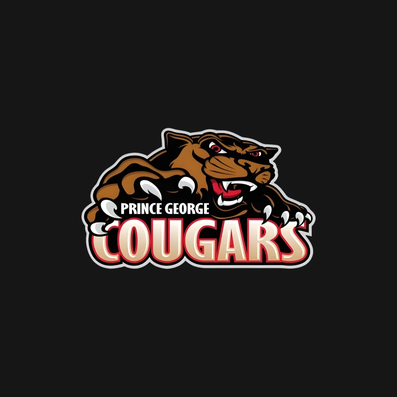 Prince George Cougars Sports Team Logo with Fierce Cougar Mascot Prince George Cougars Female Long Sleeve T-Shirt