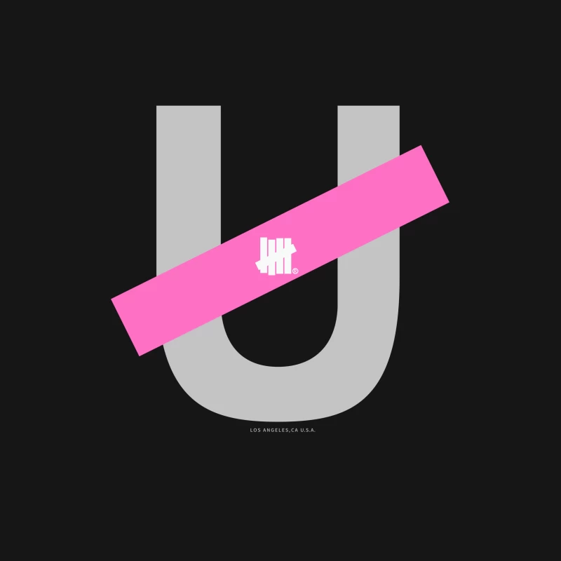 Undefeated Logo mit Pinkem Balken Herren T-Shirt