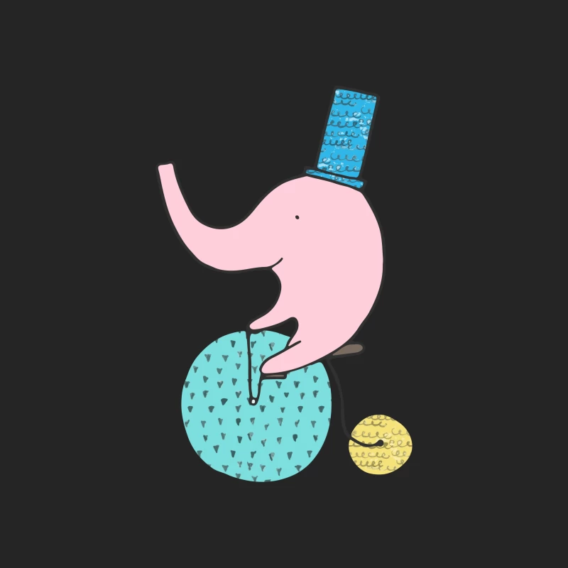 Éléphant rose jonglant sur une balle Homme Sweat-shirt à enfiler