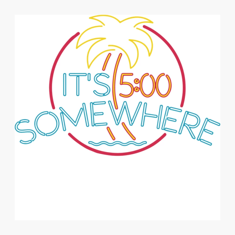 Neon Sign It_s 5 O_Clock Somewhere Pin