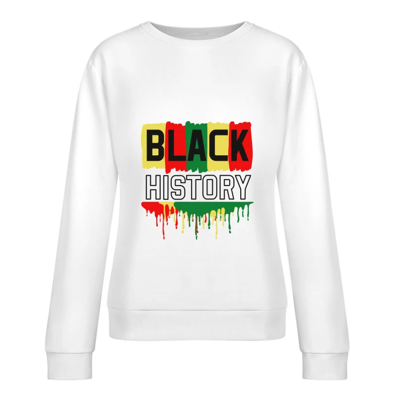 Black History Design mit Farben Rot, Gelb und Grün Damen Pullover Sweatshirt
