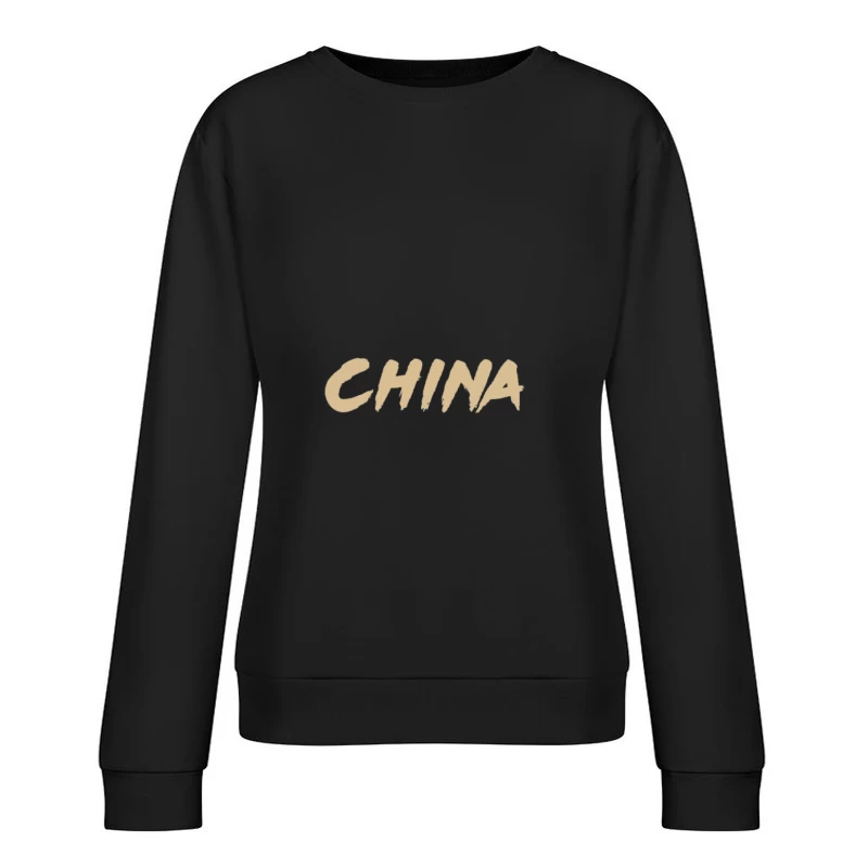 Texte CHINA en Beige Femme Sweat-shirt à enfiler