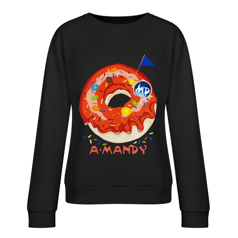 Kreatives Donut-Design mit Farben und Logo Damen Pullover Sweatshirt