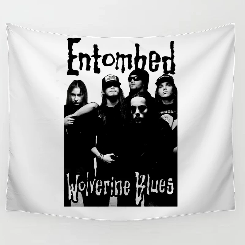 Entombed Wolverine Blues Black White Tapestry