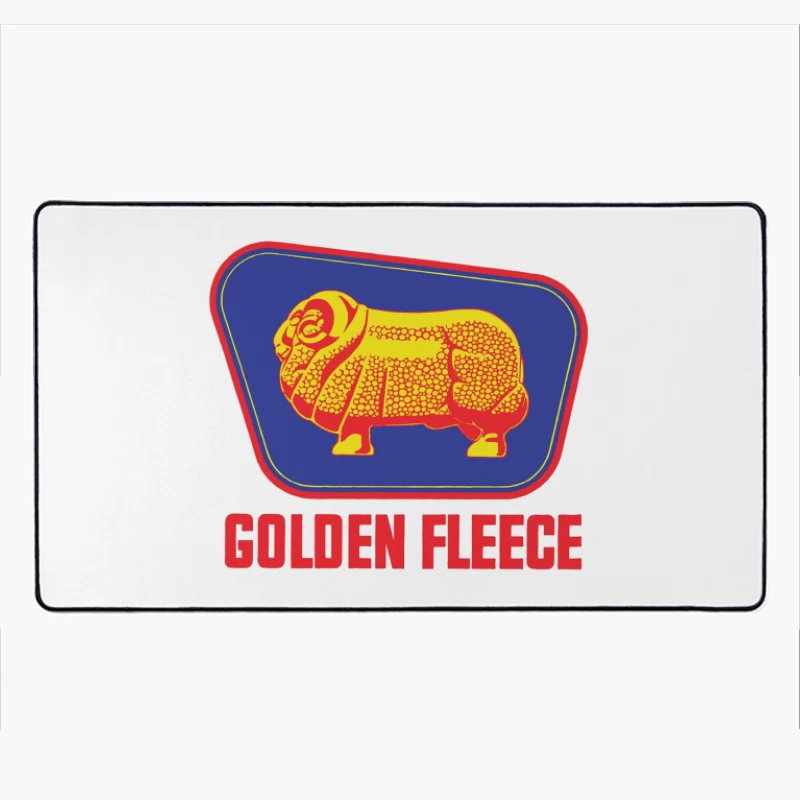 Vintage Golden Fleece Logo with Geometric Sheep Design Desk Mat