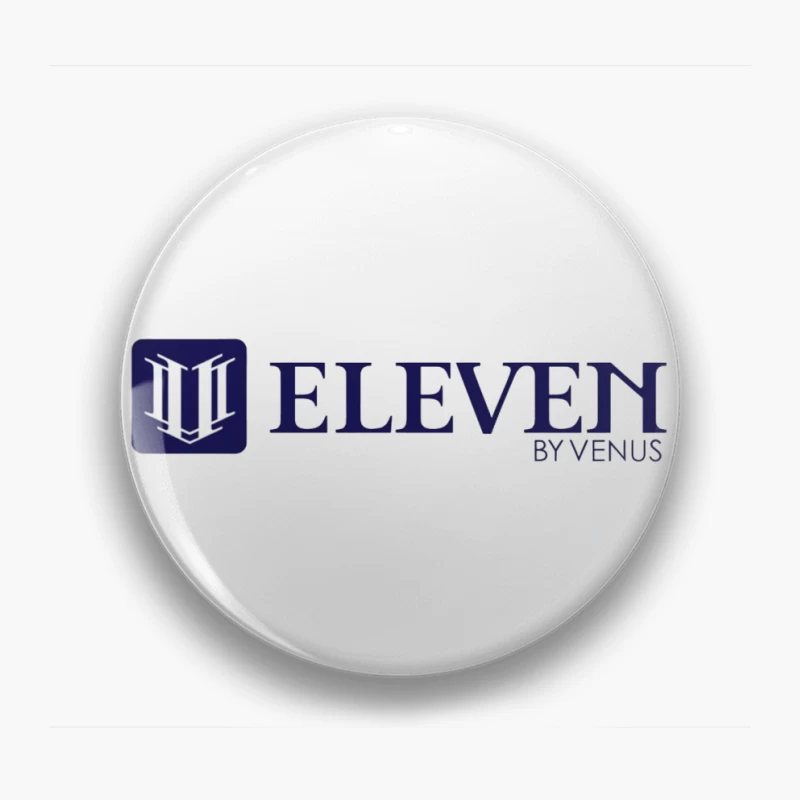 Modern Navy Blue Eleven by Venus Logo Design Pin