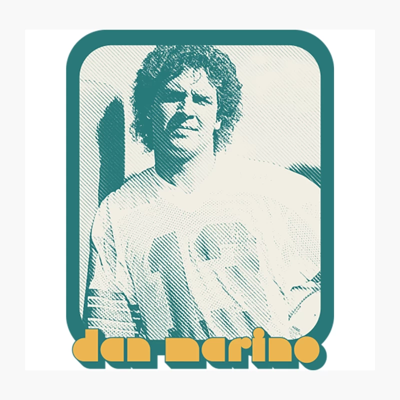 Dan Marino  Retro 80s Football Fan Design Throw Pillow
