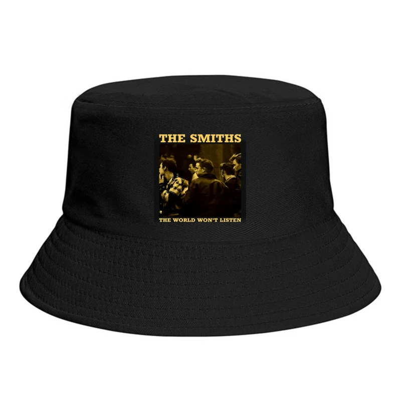 The Smiths' "The World Won't Listen" Vintage Album Cover in Sepia Bucket Hat