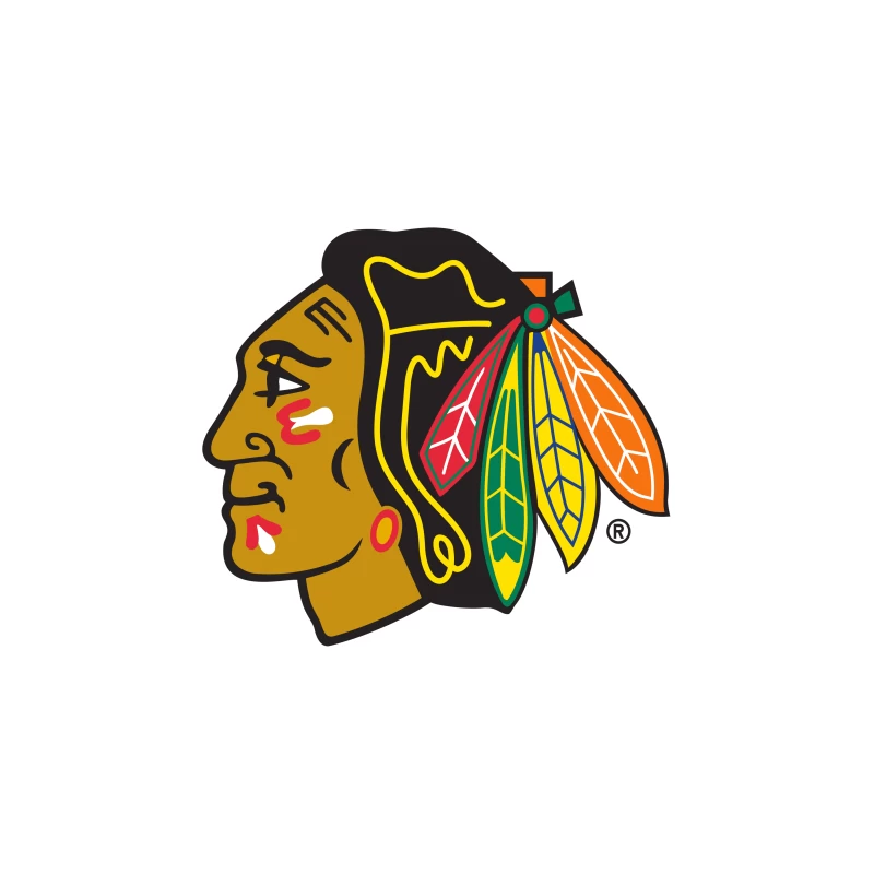 Chicago Blackhawks NHL Team Logo with Native American Design Tapestry