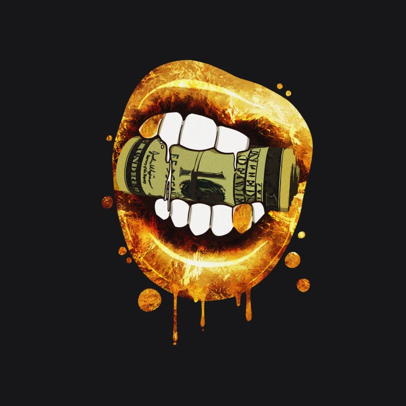 Goldene Lippen greifen nach Geld Herren Pullover Hoodie