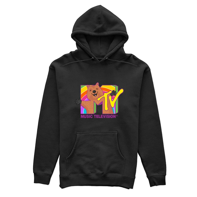 Kreatives MTV-Logo mit Bär und Regenbogen Damen Pullover Hoodie