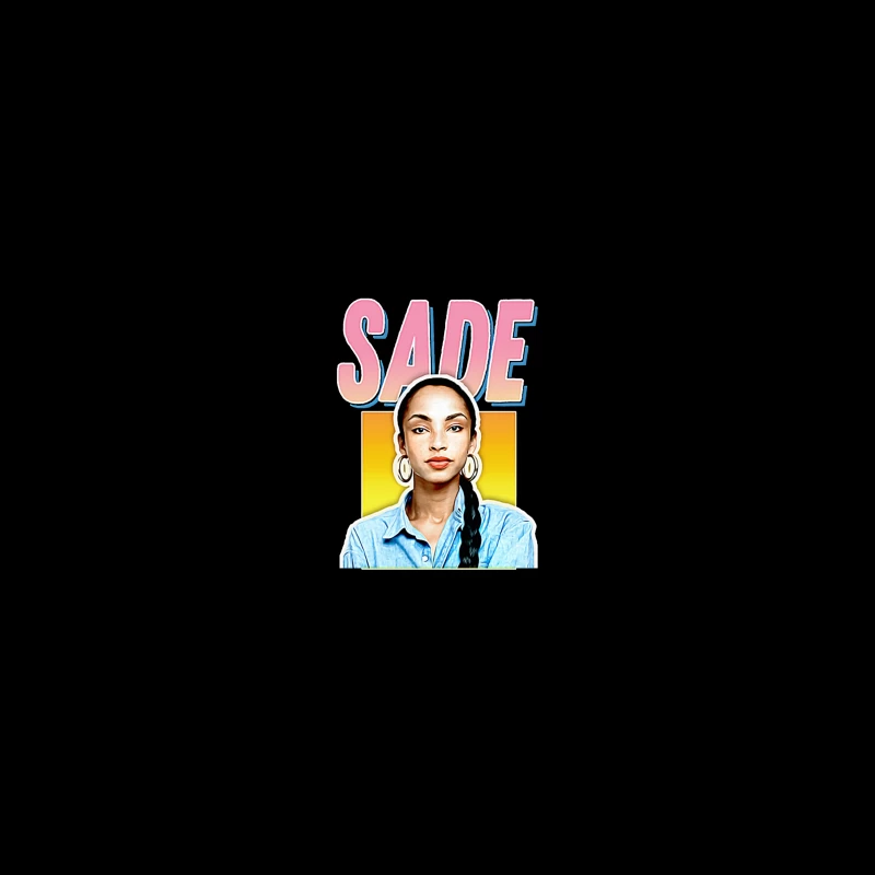 Stylized Pop Art Portrait with Pink "SADE" Text Coffee Mug