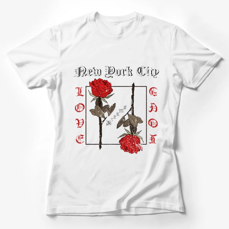 Rêves de roses de la ville de New York Femme T-Shirt