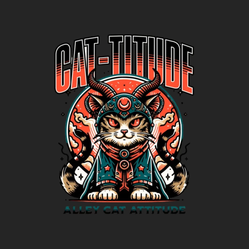Katzen-Tattoo mit Horn, Haltung und Kunst Damen Pullover Sweatshirt