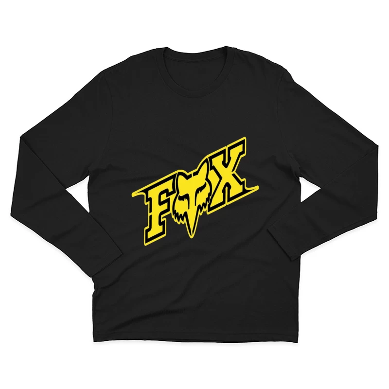 Fox Racing Yellow and Black Sports Brand Logo Male Long Sleeve T-Shirt