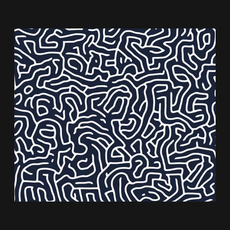 Intricate Maze-Like Abstract Pattern in Black and White trypophobia Mouse Pad