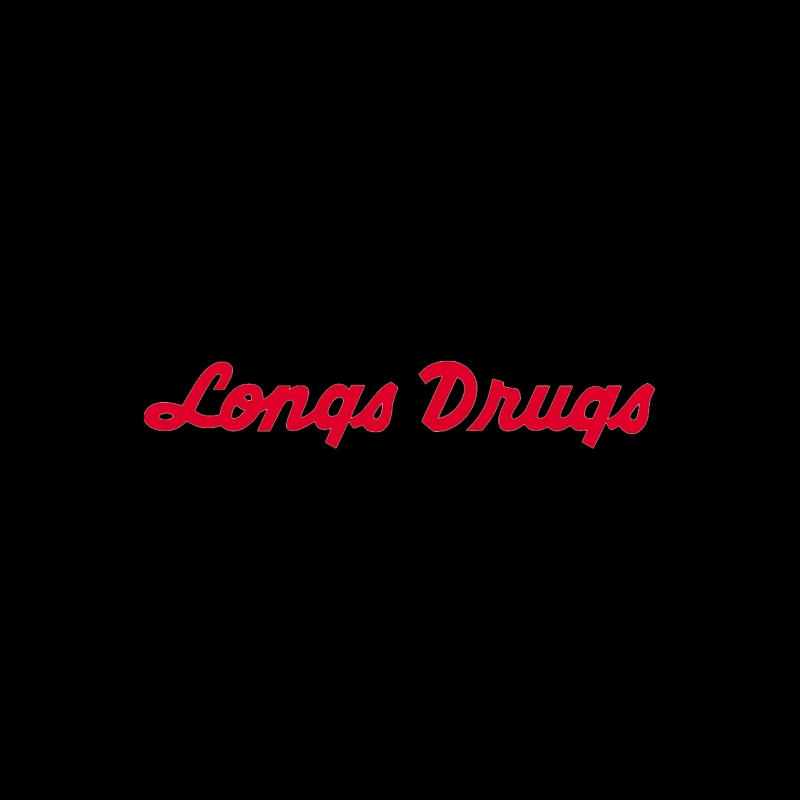 Vintage Longs Drugs Pharmacy Red Cursive Logo Travel Mug