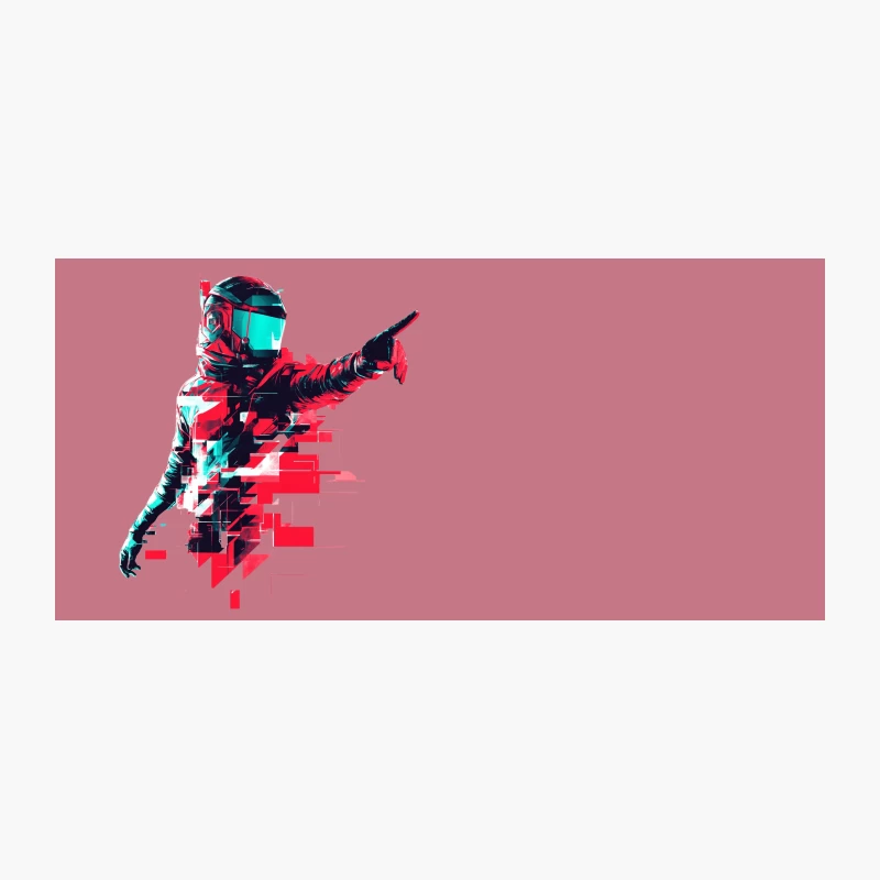 Glitched Astronaut: A Futuristic Digital Art Piece Coffee Mug
