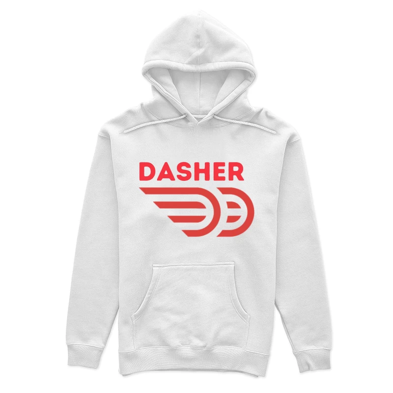 Red Minimalist Dasher Delivery Service Logo Female Pullover Hoodie