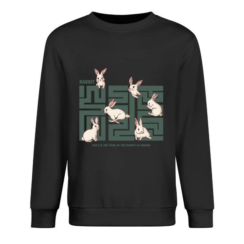 Jahr des Hasen 2023 - Labyrinth Design Herren Pullover Sweatshirt