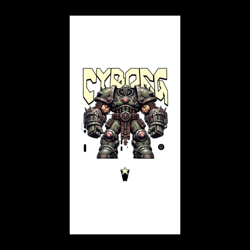 Heavy Combat Cyborg Mech Armor Illustration iPhone Case