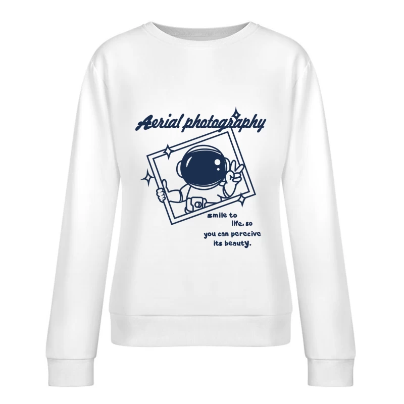 Astronaut, Fotografie, Lächeln, Schönheit, Kunst Damen Pullover Sweatshirt