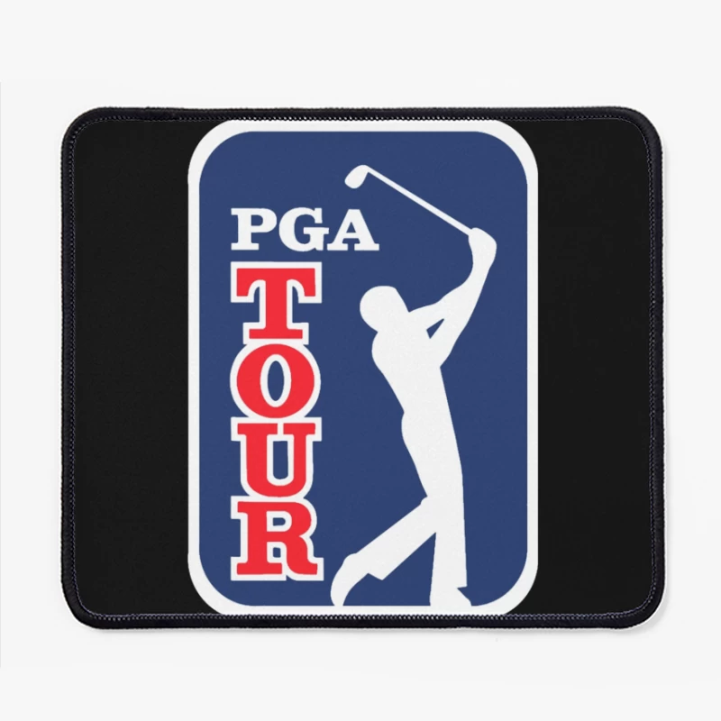 Official PGA Tour Professional Golf Logo with Silhouetted Golfer Mouse Pad