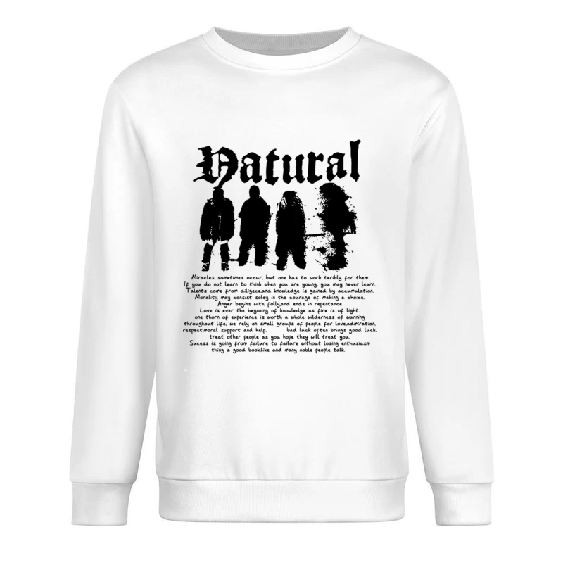Natürliche Silhouette und Textdesign Herren Pullover Sweatshirt